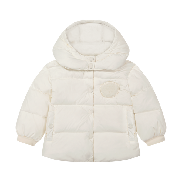 Baby Jacket with furry patch - Winter White