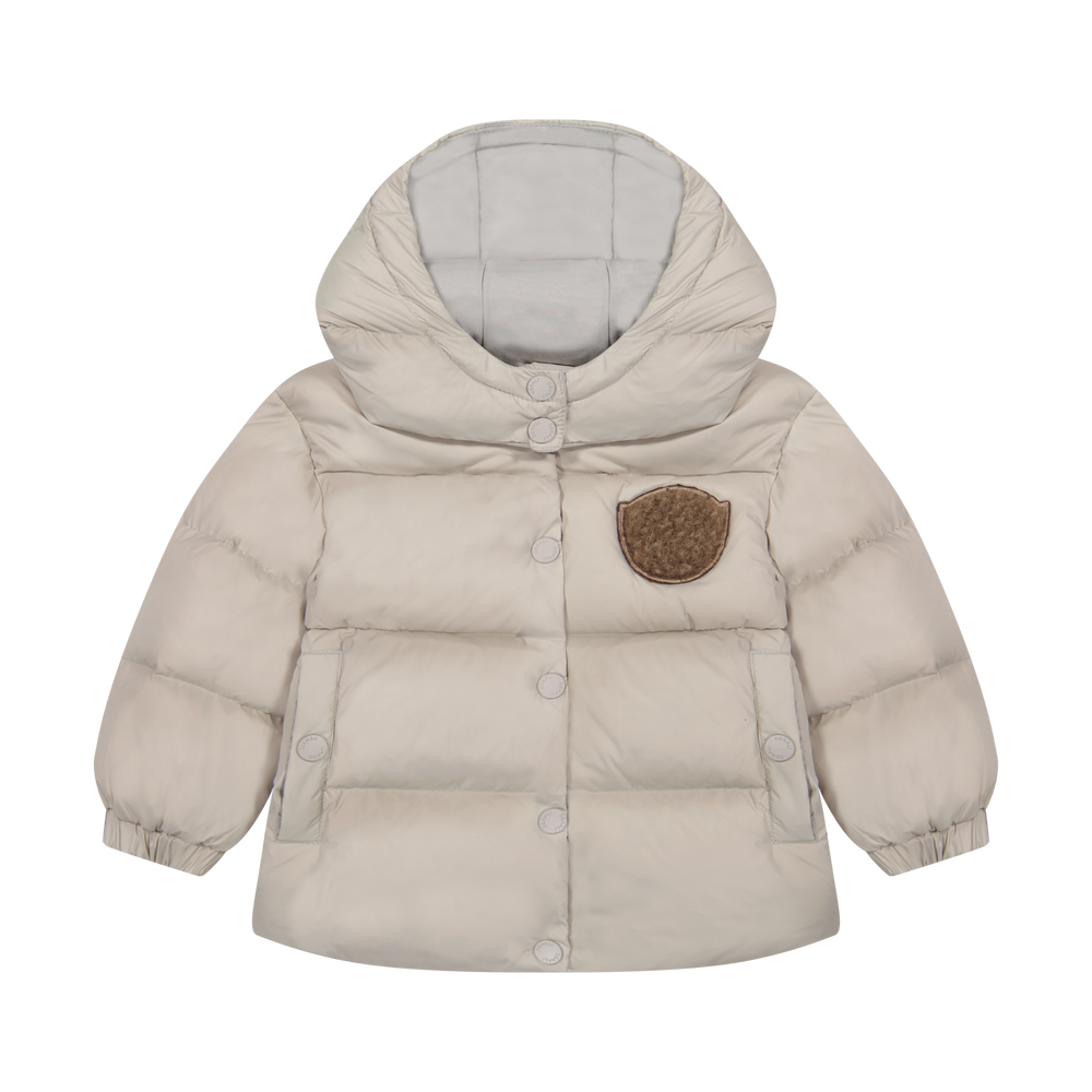 Baby Jacket with furry patch - Stone