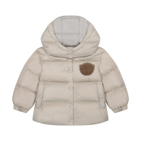 Baby Jacket with furry patch - Stone