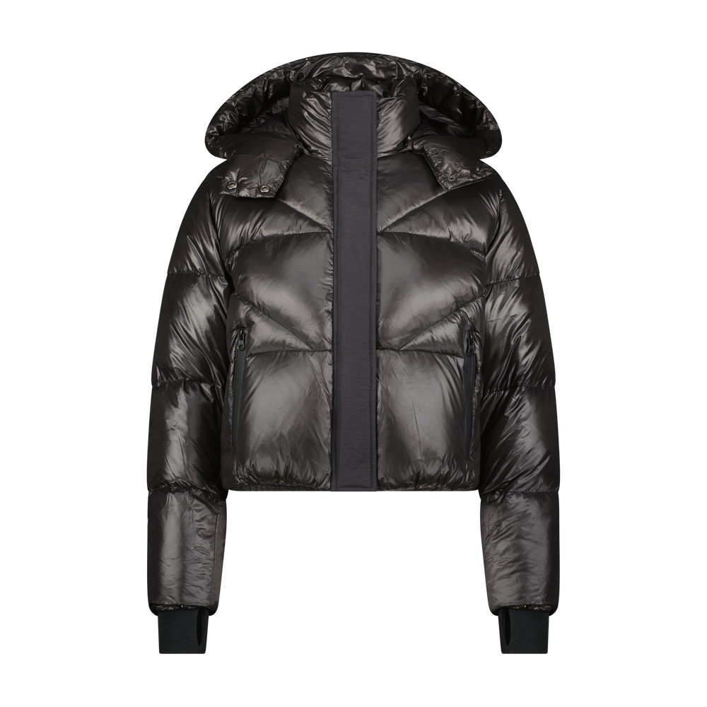 Mixed Media Teen Bomber - Black