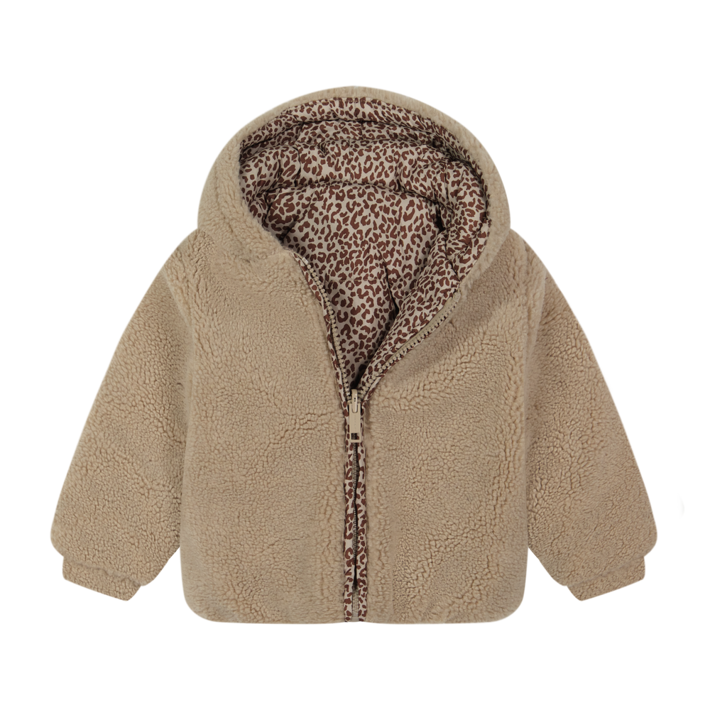 Teddy Bomber - Light Brown/Leopard